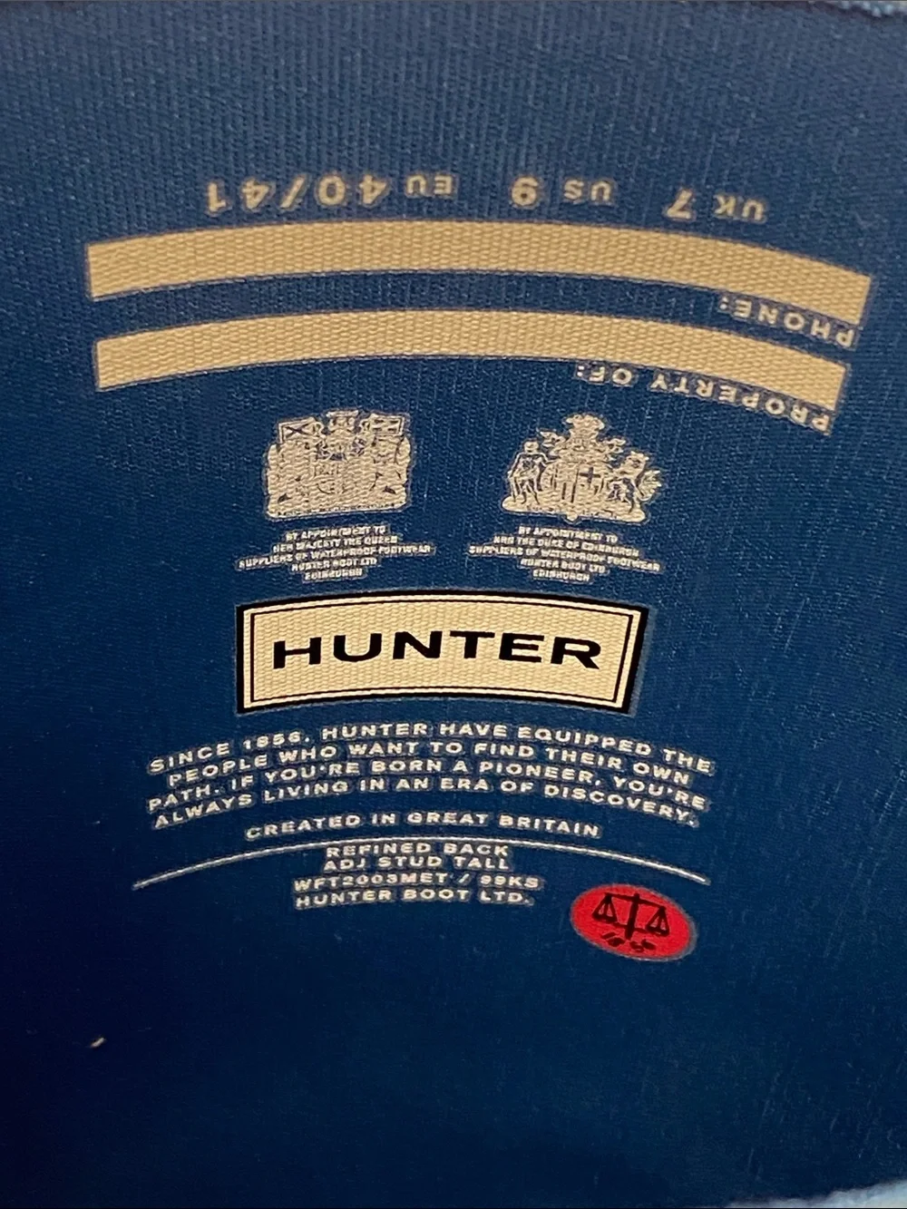 Hunter Tall Blue Studded-Trim Rain Boots